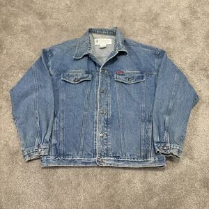 Vintage Columbia Denim Trucker Jacket Mens Large Button Up Jean 90s